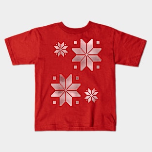 Ugly Christmas Sweater with Snowflakes Kids T-Shirt